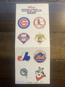 VINTAGE KELLOGG'S FROSTED FLAKES CEREAL NATIONAL LEAGUE EAST STICKER SHEET 1992 - Picture 1 of 2