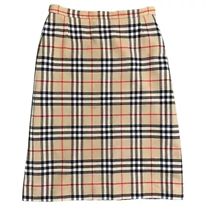 Vintage 80s / 90s Authentic Burberrys Nova Check Wool Skirt (UK 14?) - Picture 1 of 4