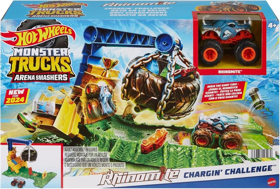 Hot Wheels Pista Monster Trucks Sfida Demolizione del Carico Rhinomite HTP18 Mat - Immagine 1 di 3