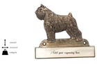 Bouvier des Flandres - brass tablet with image of a dog, engraver, Art Dog USA