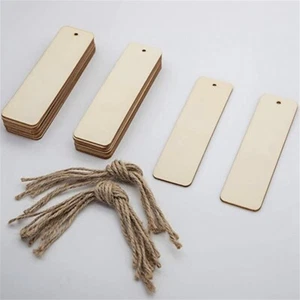 5/10/20/36pcs Blank Wooden Gift Tags Labels for Writing Carve Hang on Wall Tree - Picture 1 of 21
