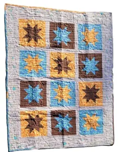 Handmade Star Cotton Quilt 68 X 54 - Picture 1 of 6