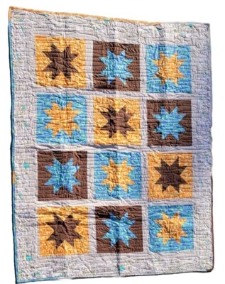 Edredón de algodón estrella hecho a mano 68 X 54 Foto 1 de 4