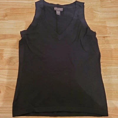 Camiseta sin mangas Banana Republic para mujer M negra con cuello en V Foto 1 de 4