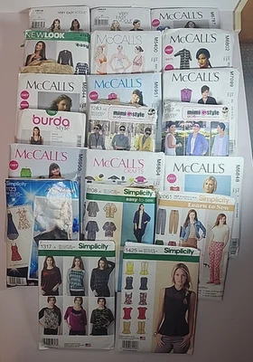 Assorted CUT Sewing Patterns Lot Of 20 McCall's Simplicity New Look Vogue Burda - Image 1 of 4