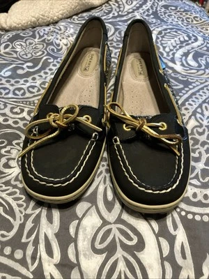 Sperry Top-Sider Angelfish Черный/Твид/Золотой Размер 9 М Кожа/Твид/Нубук Б/У в отличном состоянии - Изображение 1 из 4