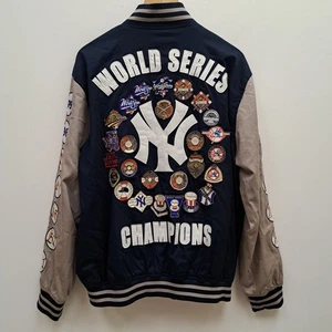 NY Yankees Varsity Style Jacket Embroidered World Series Champions Navy XL - Picture 1 of 9
