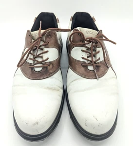 ECCO Classic Golf Shoes Size 45 (US 12) White & Brown - Picture 1 of 6