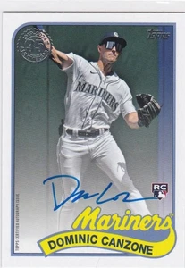 2024 Topps Serie 1 Dominic Canzone 1989 Rookie Auto #89BA-DCA Mariners RC - Foto 1 di 2