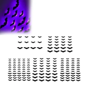 2025 Halloween 3D Lighted Bat Wall Decor Multipack with Purple LED Lights - Picture 1 of 16