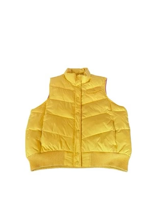 Chaleco acolchado GAP para mujer mangas menos chaqueta botón delantero talla XL color amarillo Foto 1 de 4