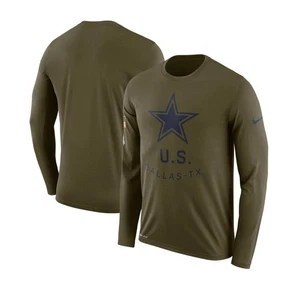 Camiseta de manga larga Nike Cowboys Salute to Service para hombre M Olive Dri-Fit EE. UU. NFL - Imagen 1 de 7