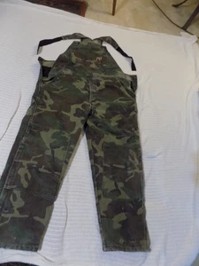 Vtg THERMAL TUFF Steiner CAMO BIB OVERALLS Mens X-LARGE HUNTING Quilted Warm USA - Picture 1 of 11
