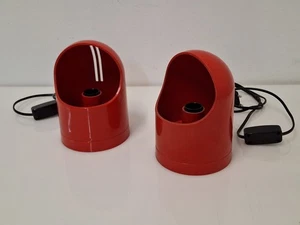 Coppia di lampade da tavolo Gedy in plastica rossa, anni '70 - Imagen 1 de 13