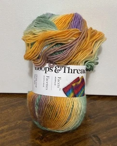 Loops and Threads Facets Acrylic Medium Yarn Color Summer Sunrise 3.5 Oz 279 Yds - Picture 1 of 7