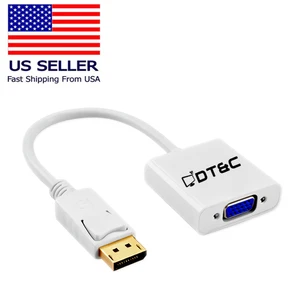 Cable adaptador DT&C DisplayPort a VGA - Soporta hasta 1080P FHD - Blanco - Imagen 1 de 7