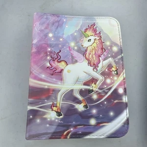 Raccoglitore di carte unicorno per bambina, 4 carte tascabili, 55 fogli - Foto 1 di 3