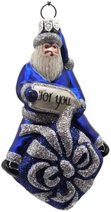 Patricia Breen For You Henry Cobalto Papá Noel Regalo Árbol de Navidad Adorno - Imagen 1 de 11