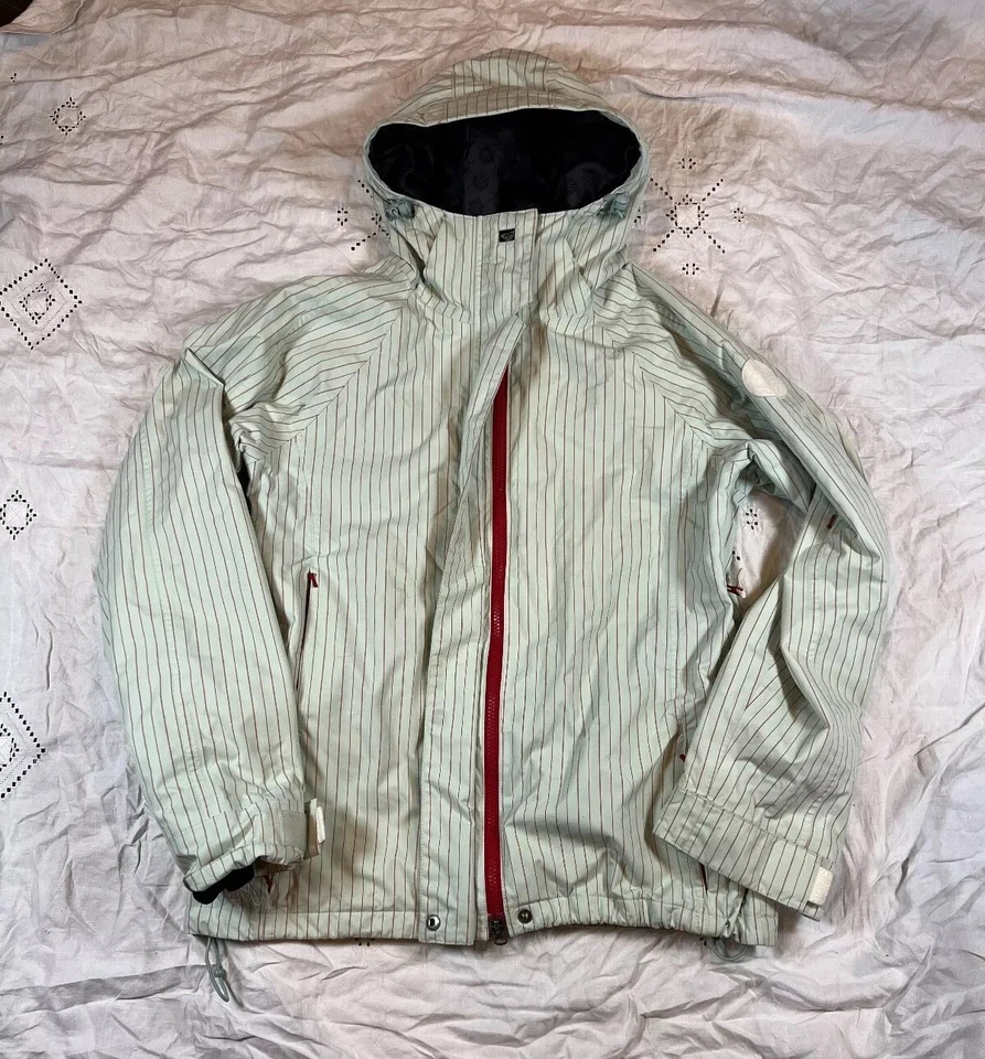 Abrigo Roxy Utilitario Roxy Snow Edición Limitada 10K Talla M Como Nuevo Rojo Rayas Cremallera Completa Para Mujer Foto 1 de 4