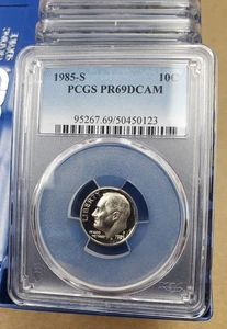 1985-2009-S Roosevelt Dimes PCGS PR69DCAM - 8pc Bulk Lot - Picture 1 of 9