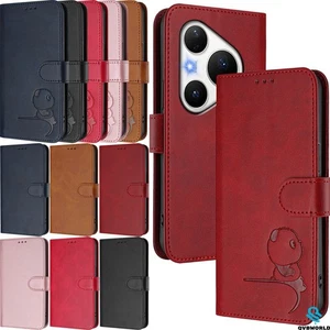 For Huawei Mate 70 60 Nova 14 13 12 11 9SE Case Embossed Wallet Case Flip Cover - Picture 1 of 24