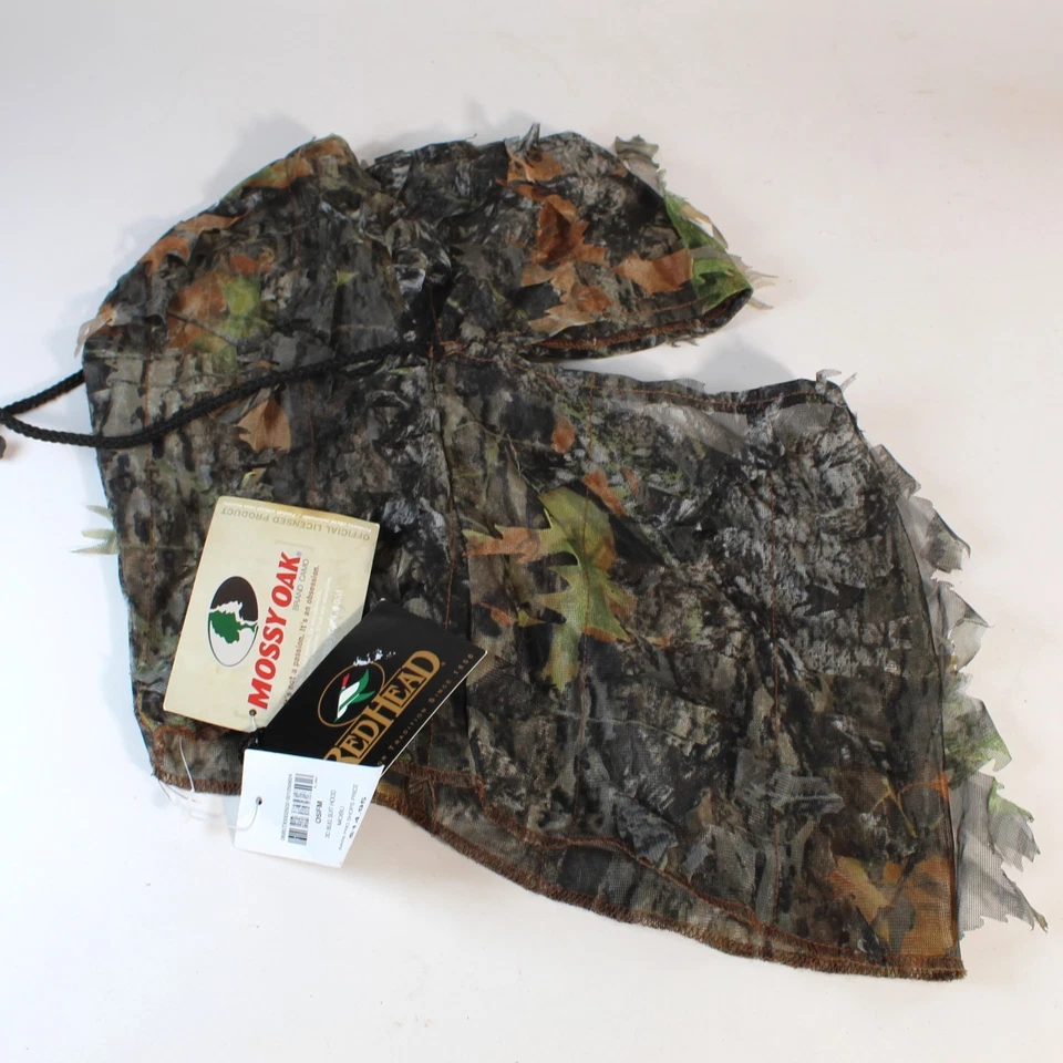 Two RedHead Mossy Oak 3d Bug Suit Hood Mesh Hunting Leaf Concealment Mask OSFM - Image 1 of 4