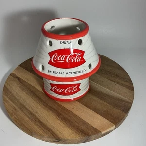 Soporte de luz de té de cerámica Coca Cola de 2 piezas - Imagen 1 de 7