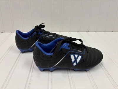 Botines de fútbol Vizari para jóvenes terreno firme zapatos negros y azules talla 11C Foto 1 de 4