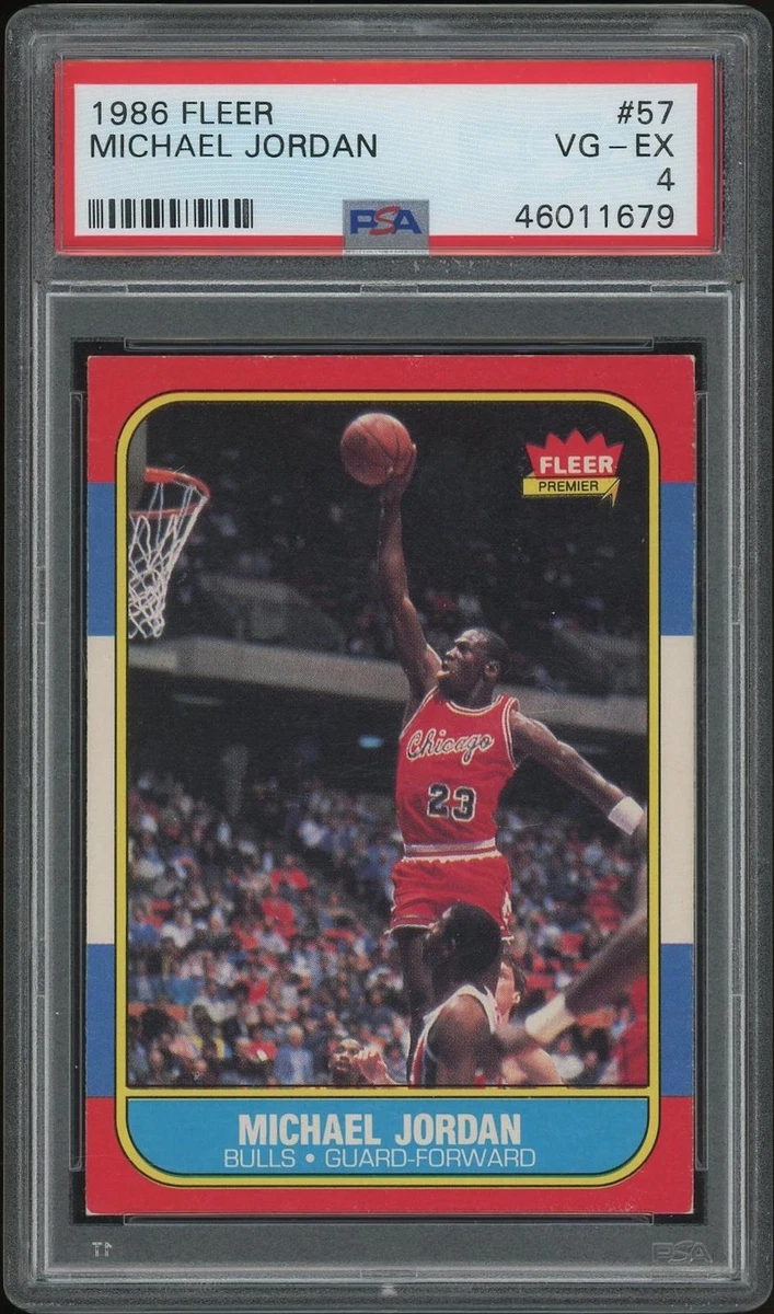 1986/87 Fleer Basketball #57 Michael Jordan Rookie PSA 4 (VG-EX