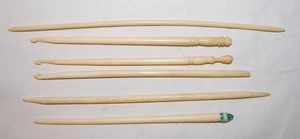 Lot of  6 Antique Bone Knitting Needles - Picture 1 of 3