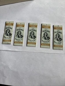 Vintage Sewing Needles Flora MacDonald Abel Morrall Double Long 5 pkg lot. - Picture 1 of 10