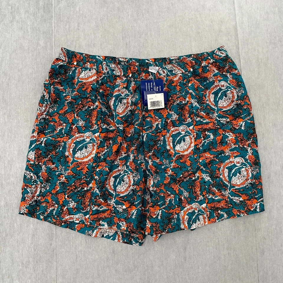 Pantalones Cortos DE COLECCIÓN Miami Dolphins Adulto XL Equipo de Seda NFL Fútbol Salón Bolsillo Años 90 Foto 1 de 4