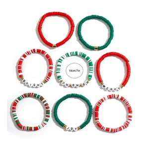 Juego de pulsera elástica con cuentas de letras apilables en capas para mujer diseño irregular - Imagen 1 de 24