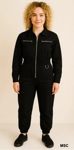 Fashion Freizeitoverall / Jumpsuit mit Reißverschluss Schwarz Gr. XXL (44/46) - Bild 1 von 4
