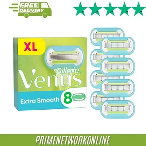 Gillette Venus Extra Smooth Razor Blade Refills, Pack of 8 100% ORIGINAL ⭐⭐⭐⭐⭐ - Picture 1 of 4
