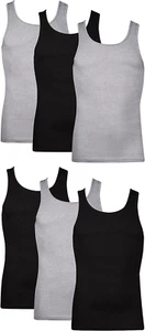 Hanes Men'S Cotton Tank Undershirts Pack, Moisture-Wicking Ribbed Tanks, Lightwe - Picture 1 of 12