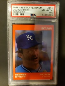 1988-89 Star Platinum #131 George Brett Checklist PSA 8.5
