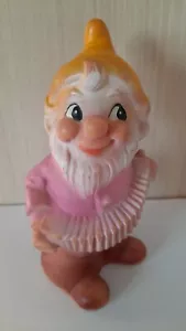 RARE!! Vintage rubber toy - DWARF with ACCORDION Biserka Zagreb ART426 - Picture 1 of 5