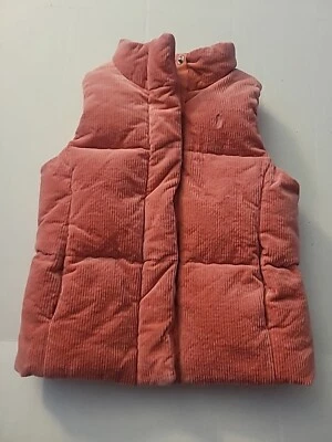 Colete acolchoado Polo Ralph Lauren meninas crianças veludo rosa tamanho 6X  - Imagem 1 de 4