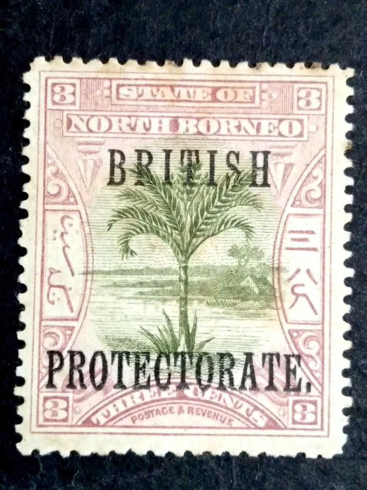 North Borneo 1901-1905 Overprint British Protectorate 3c Sago Palm - 1v MLH - Image 1 of 3