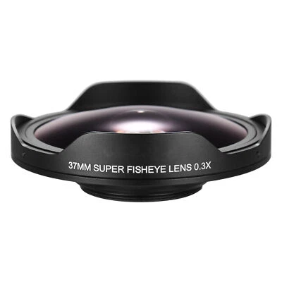 37MM Super Fisheye Lens 0.3X HD Wide Angle Lens with Hood for Camcorders K5E7 - Image 1 of 4