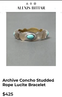 Pulsera Cuerda Piedra Concho Turquesa Archivo Alexis Bittar 100% Auténtica $425 Foto 1 de 4