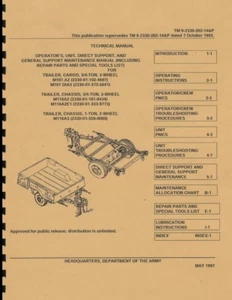 TM 9-2330-202-14&P ~ Maintenance & Parts Manual ~ M101A2 Trailer ~ 1997 ~ Rprint - Picture 1 of 1