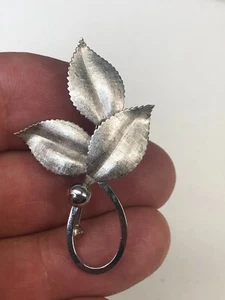 Van Dell Sterling Silver Ladies Leaves Leaf Brooch Vintage Signed - Picture 1 of 6