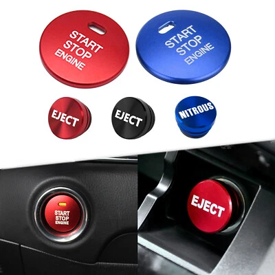 Set Aluminum Alloy Engine Start + Cigarette Eject Button Trim For Mazda 3 6 CX-3 - Image 1 of 4