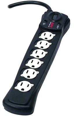 PROTECTOR CONTRA SOBRETENSIONES 6 salidas TIRA DE ALIMENTACIÓN AC 840 julios NEGRO SurgeArrest APC P6B Foto 1 de 4