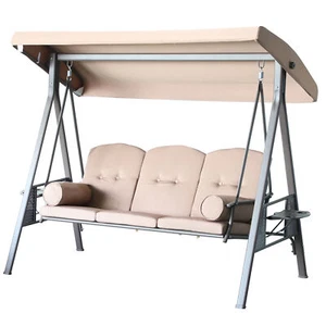 3-Person Outdoor Patio Bench Glider Swing Seat with Canopy Front Porch Furniture - Picture 1 of 11