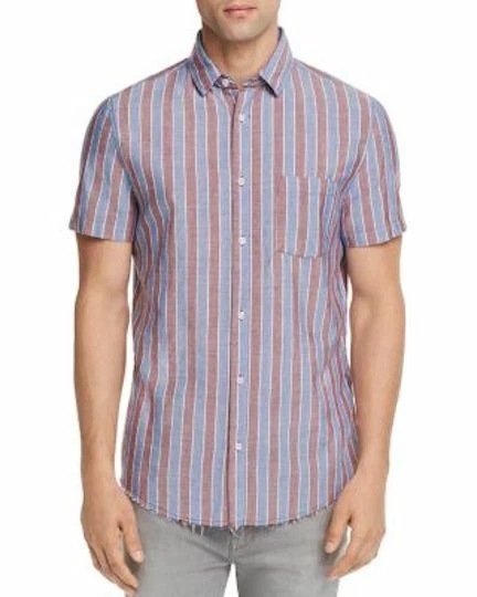 Sovereign Code Stripe Cotton Shirt - Burgundy $64 - Image 1 of 1