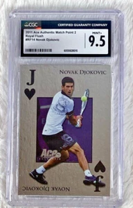 2011 Ace Authentic Match Point 2 Royal Flush RF14 NOVAK DJOKOVIC CGC 9.5 - Picture 1 of 3