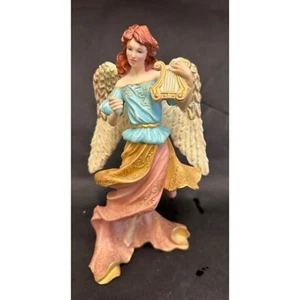 Figura de ángel pintada a mano Franklin Mint Angels of Renaissance tocando arpa - Imagen 1 de 10